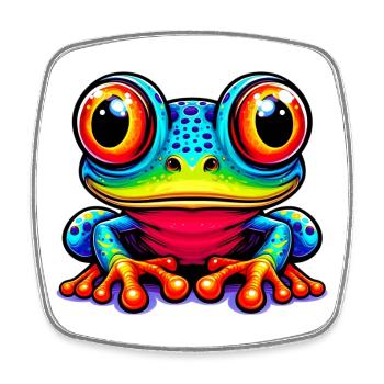 Frosch - Viereckiger Kühlschrankmagnet - Weiß - Vorne