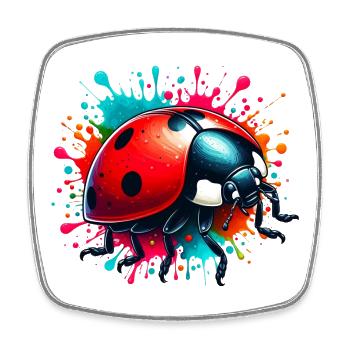 Coccinelle - Magnet carré - blanc - Devant