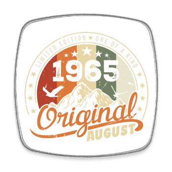 August 1965 Birthday Gift August 1965 Retro 1965 - Square fridge magnet - white - Front