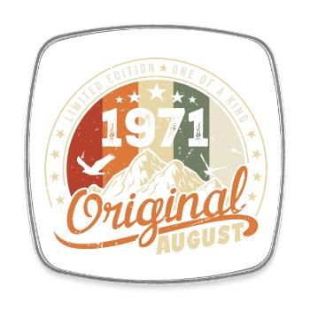 Août 1971 Cadeau Anniversaire Août 1971 Rétro 1971 - Magnet carré - blanc - Devant