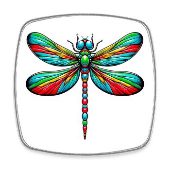 Dragonfly - Square fridge magnet - white - Front