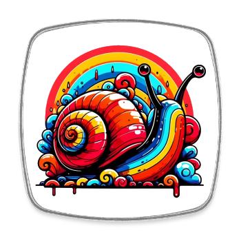 Escargot - Magnet carré - blanc - Devant