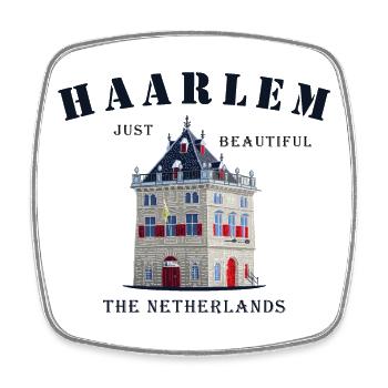 Haarlem Fassade De Waag, Niederlande Handzeichnung - Viereckiger Kühlschrankmagnet - Weiß - Vorne