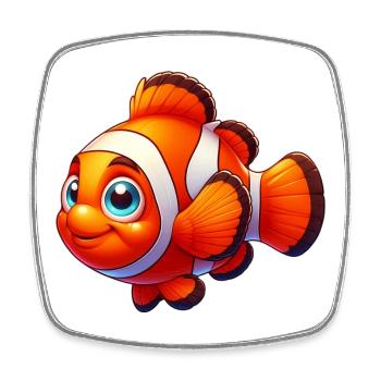 Clownfish - Square fridge magnet - white - Front
