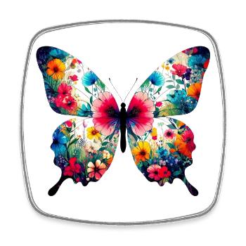 Schmetterling - Viereckiger Kühlschrankmagnet - Weiß - Vorne