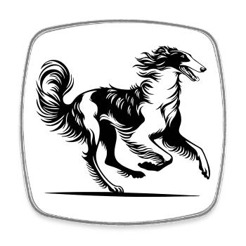 Borzoi - Square fridge magnet - white - Front