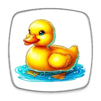Entenküken Ente Ente Ente Ente - Viereckiger Kühlschrankmagnet - Weiß - Vorne