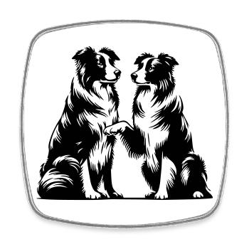 Border Collie - Square fridge magnet - white - Front