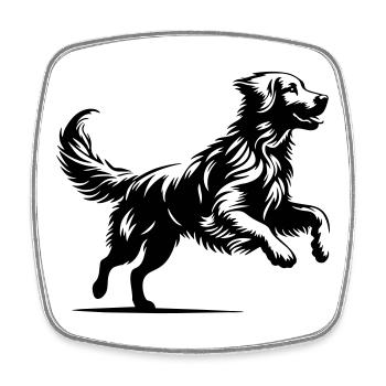Golden Retriever - Square fridge magnet - white - Front