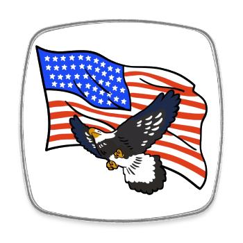 Adler USA amerikanische Flagge 4. Juli - Viereckiger Kühlschrankmagnet - Weiß - Vorne
