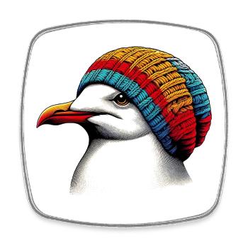 Seagull - Square fridge magnet - white - Front