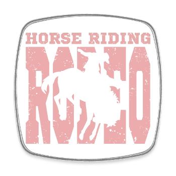 Interessantes Rodeo Motiv - Viereckiger Kühlschrankmagnet - Weiß - Vorne