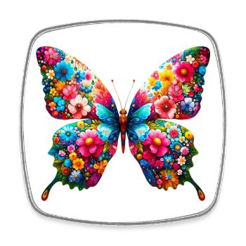 Schmetterling - Viereckiger Kühlschrankmagnet - Weiß - Vorne
