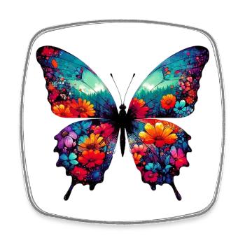 Schmetterling - Viereckiger Kühlschrankmagnet - Weiß - Vorne