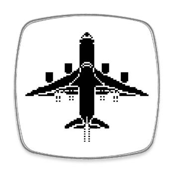 Flugzeug Pixel Art - Viereckiger Kühlschrankmagnet - Weiß - Vorne