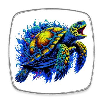 Turtle - Square fridge magnet - white - Front