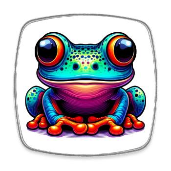 Grenouille - Magnet carré - blanc - Devant
