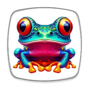 Frog - Square fridge magnet - white - Front
