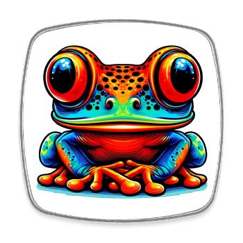 Grenouille - Magnet carré - blanc - Devant