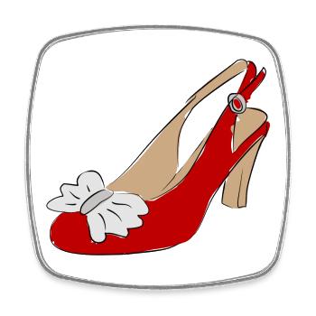 Schuh Damenschuh - Viereckiger Kühlschrankmagnet - Weiß - Vorne