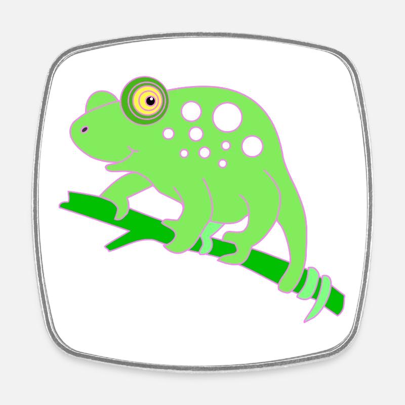 Chamaeleon tier - Viereckiger Kühlschrankmagnet - Weiß