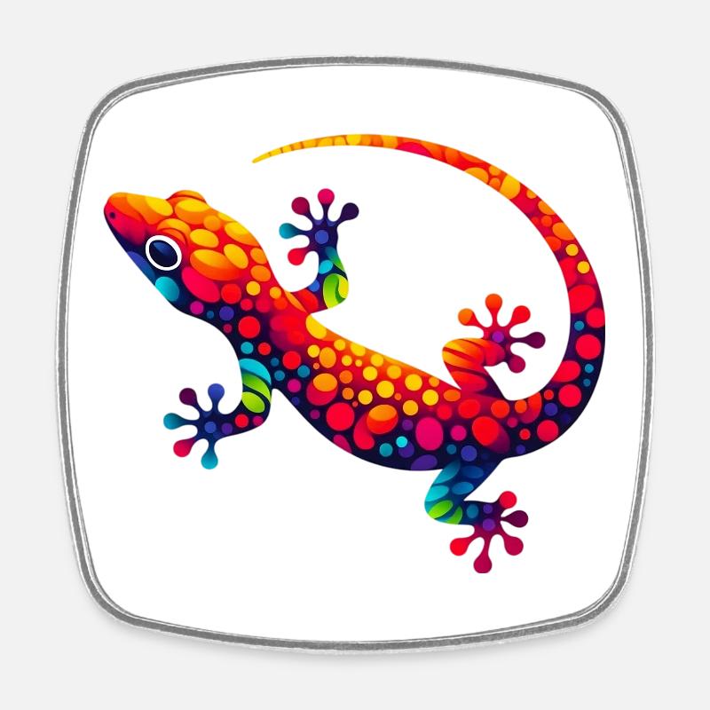 Gecko - Viereckiger Kühlschrankmagnet - Weiß