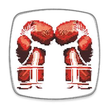 Kickboxhandschuhe Pixel - Viereckiger Kühlschrankmagnet - Weiß - Vorne