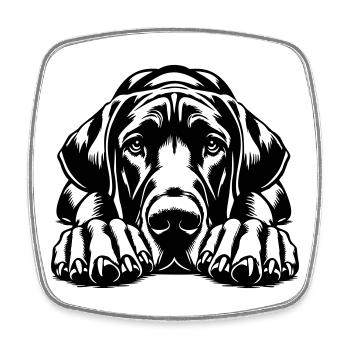 Great Dane - Square fridge magnet - white - Front