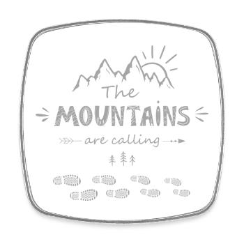 The mountains are calling - Hiking Camping Nature - Viereckiger Kühlschrankmagnet - Weiß - Vorne