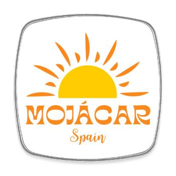MOJÁCAR Spain Sun Motif - Square fridge magnet - white - Front