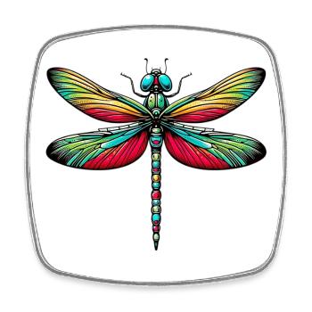 Dragonfly - Square fridge magnet - white - Front