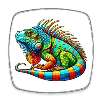 Iguana - Square fridge magnet - white - Front