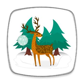 Disco Hirsch - Square fridge magnet - white - Front