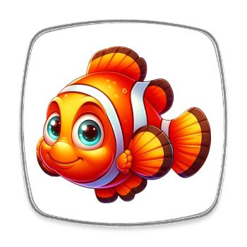 Clownfische - Viereckiger Kühlschrankmagnet - Weiß - Vorne
