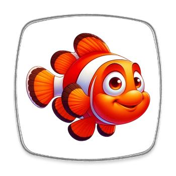 Clownfish - Square fridge magnet - white - Front