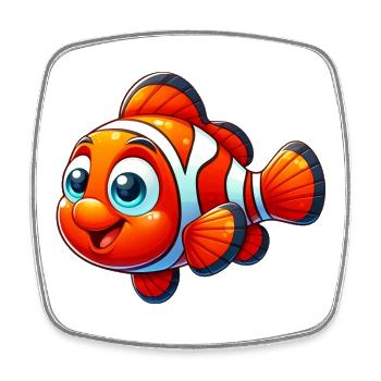 Clownfish - Square fridge magnet - white - Front