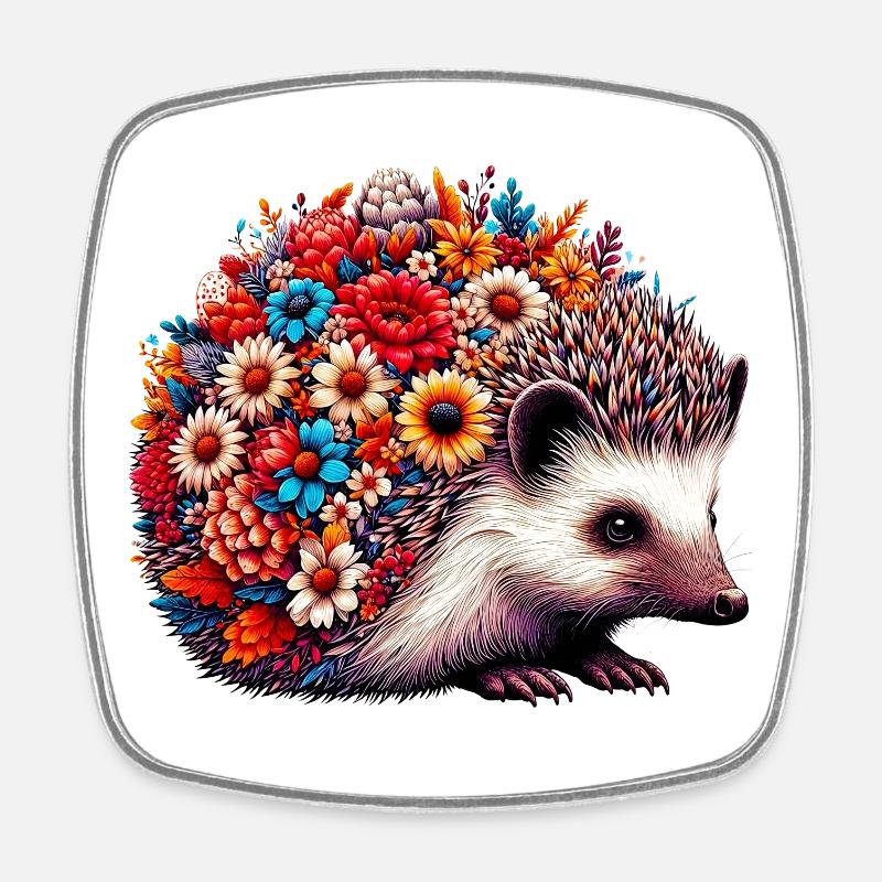 Igel - Viereckiger Kühlschrankmagnet - Weiß