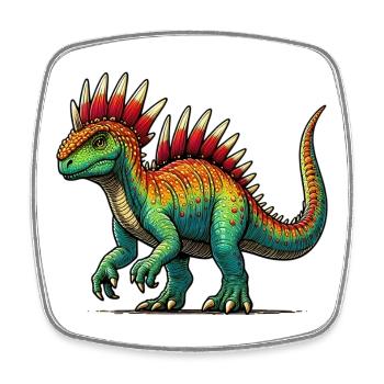 Dinosaur - Square fridge magnet - white - Front