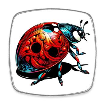 Coccinelle - Magnet carré - blanc - Devant