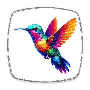 Kolibri - Viereckiger Kühlschrankmagnet - Weiß - Vorne