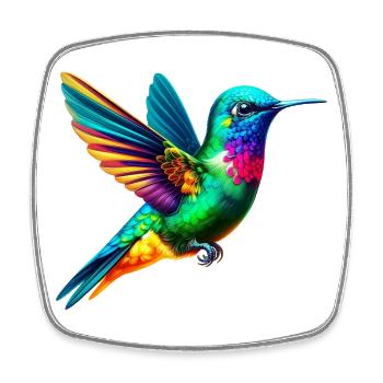 Kolibri - Viereckiger Kühlschrankmagnet - Weiß - Vorne