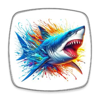 Shark - Square fridge magnet - white - Front