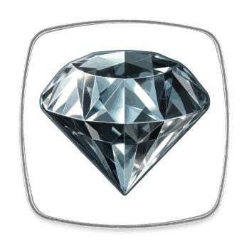 Kostbarer Diamant Edelstein - Viereckiger Kühlschrankmagnet - Weiß - Vorne