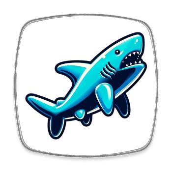 Shark - Square fridge magnet - white - Front
