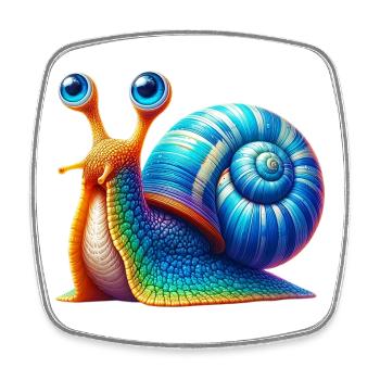Snail - Square fridge magnet - white - Front