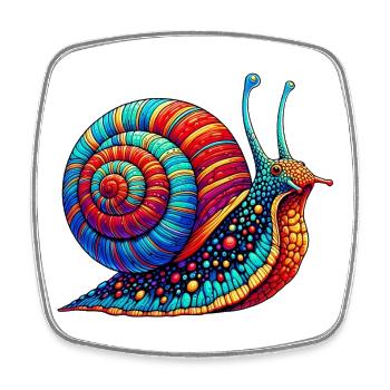 Snail - Square fridge magnet - white - Front
