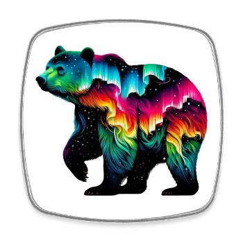 Ours - Magnet carré - blanc - Devant