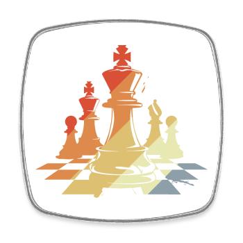 Schachfiguren Skizze Retro - Viereckiger Kühlschrankmagnet - Weiß - Vorne