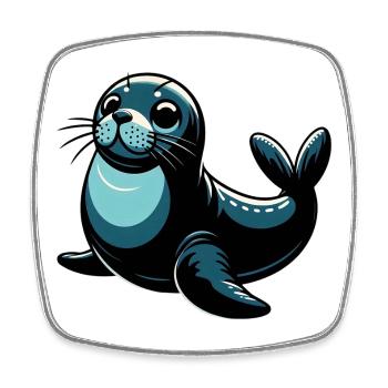 Seal - Square fridge magnet - white - Front