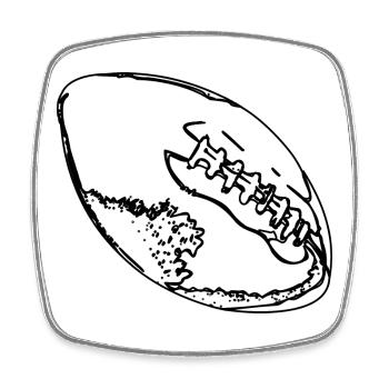 Graphique de ballon de football américain - Magnet carré - blanc - Devant